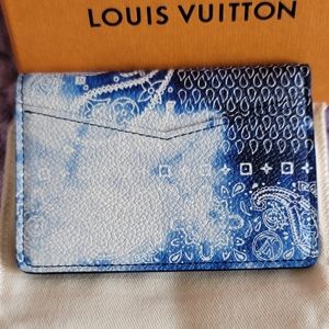 Louis Vuitton Slender Wallet Bandana (8 Card Slot) Monogram Bleached Blue